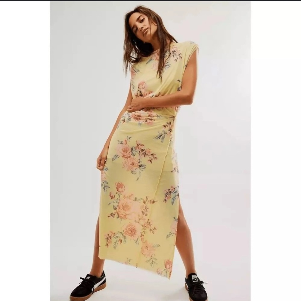 Free people Floral Yellow Maxi Dress